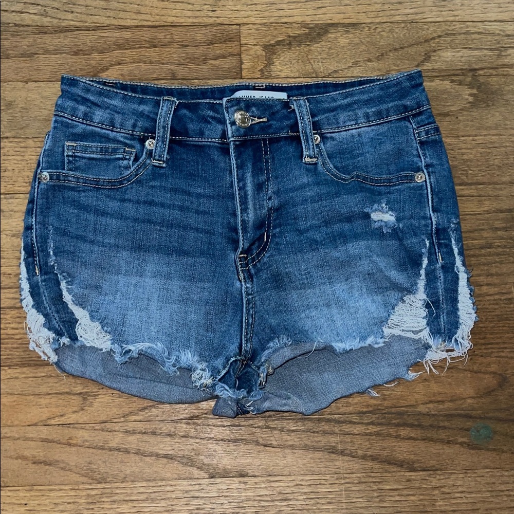 Blue Distressed Jean Shorts for Women